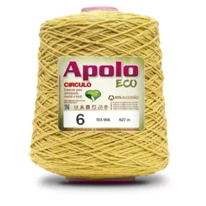 Barbante Apolo Eco Círculo – Nº 6 | 627m | Cor 1660 (Amarelo Ouro)