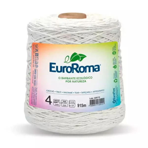 Barbante EuroRoma – Tex 984 | Nº 4 – 915m – Cor 200 (Branco)