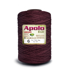 Barbante Apolo Eco Círculo – Tex 957 | Nº 6 – 1,8kg – Cor 7136 (Marsala)