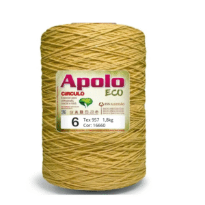 Barbante Apolo Eco Círculo – Tex 957 | Nº 6 – 1,8kg – Cor 1660 (Amarelo Ouro)