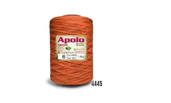 Barbante Apolo Eco Círculo – Tex 957 | N° 6 – 1,8kg – Cor 4445 (Tangerina)