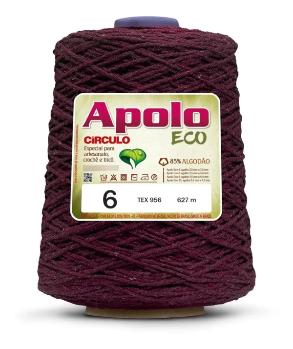 Barbante Apolo Eco Círculo – Tex 957 | N° 6 – 627M – Cor 7136 (Marsala)