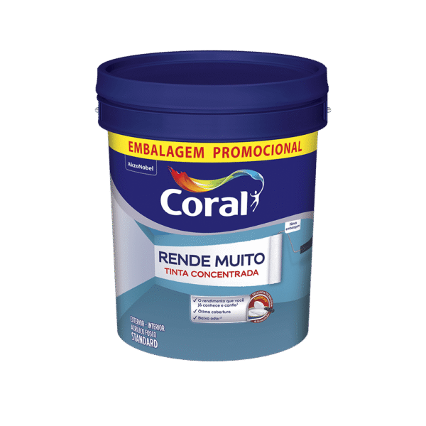 Tinta Acrílica Fosca Rende Muito 20L Coral