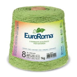 Barbante EuroRoma Nº 8 – Tex 1.312 | 1kg | Cor 801 (Verde limão)