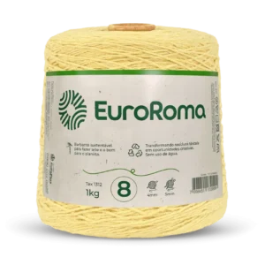 Barbante EuroRoma Nº 8 – Tex 1.312 | 1kg | Cor 400 (Amarelo Bebê)
