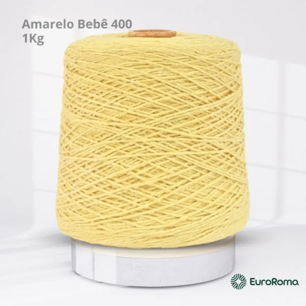 Barbante EuroRoma Nº 8 – Tex 1.312 | 1kg | Cor 400 (Amarelo Bebê) - Image 2