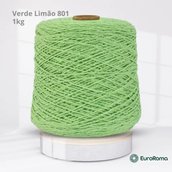 Barbante EuroRoma Nº 8 – Tex 1.312 | 1kg | Cor 801 (Verde limão) - Image 2