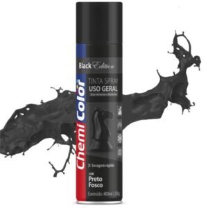 Tinta Spray Chemicolor Uso Geral – Preto Semi Brilho | 400ml