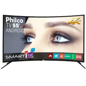 TV Philco 55 Polegadas Curva 4K UHD – Android TV com Wi-Fi e Bluetooth