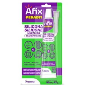 Silicone Acético Transparente Multiuso Pegadit Afix 50 ML