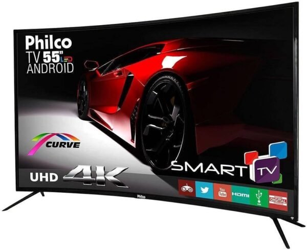 TV Philco 55 Polegadas Curva 4K UHD – Android TV com Wi-Fi e Bluetooth - Image 2