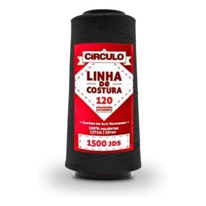 Linha de Costura 120 – 100% Poliéster – Tex 29 – 1371m – Cor 325 (Preto)