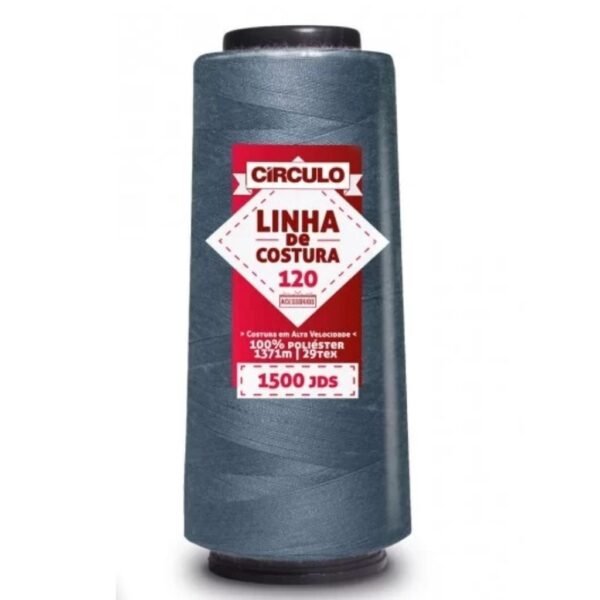 Linha de Costura 120 – 100% Poliéster – Tex 29 – 1371m – Cor Chumbo 360