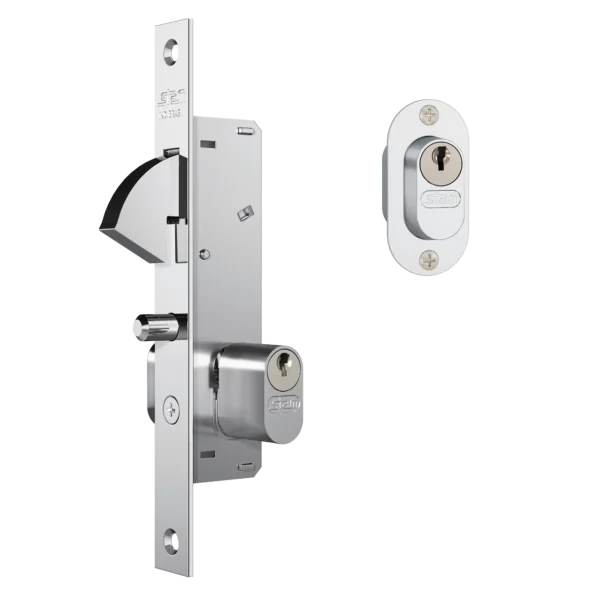 Fechadura Stam 901/950 Porta de Correr | Acabamento Inox Escovado