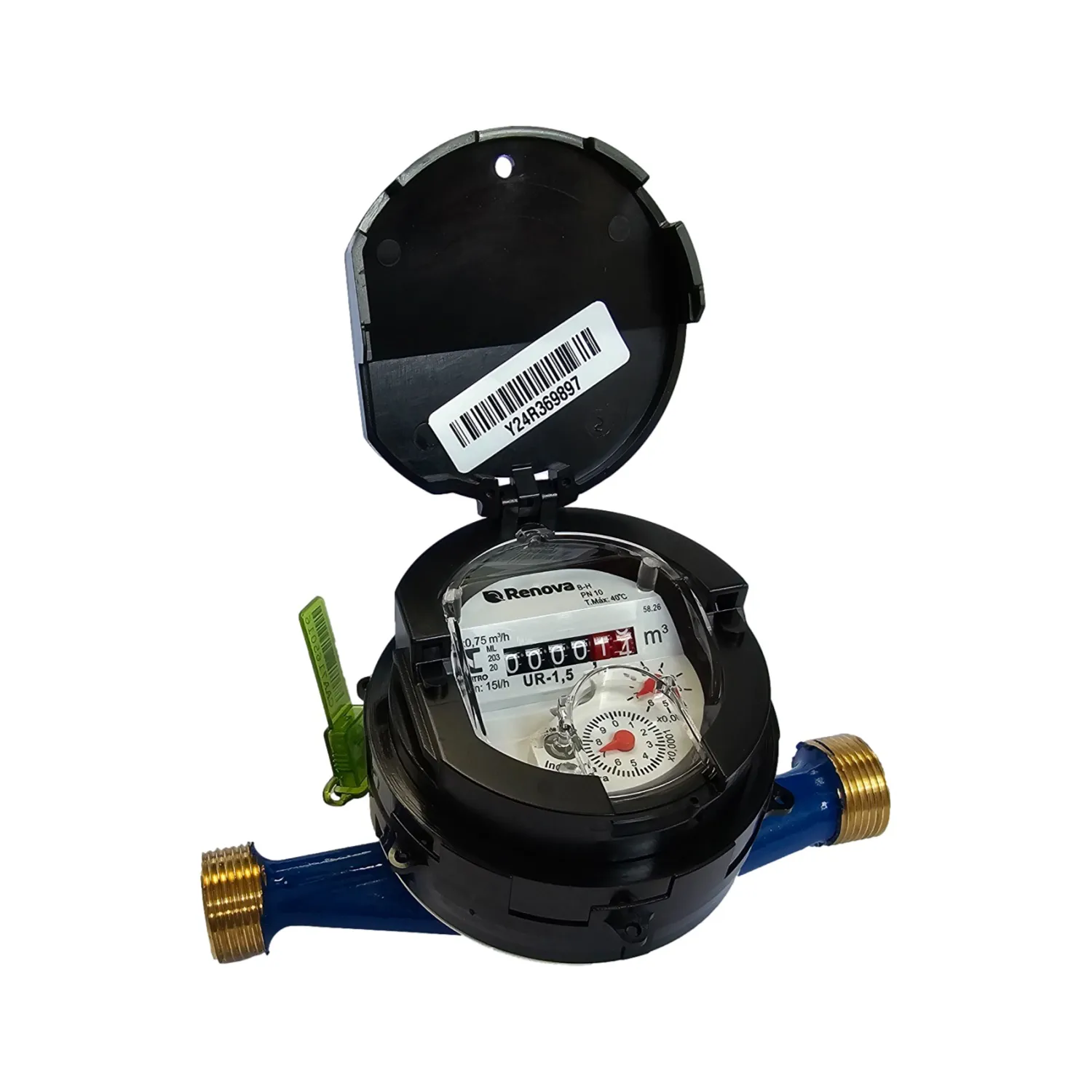 Hidrômetro Unijato Alfa MTF II 1,5m³/h – DN20x190 – Alta Precisão e Confiabilidade