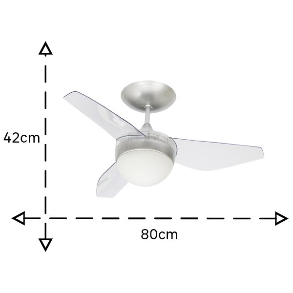 Ventilador de Teto Nano Cristal 80cm – 3 Pás com Controle Remoto - Image 3