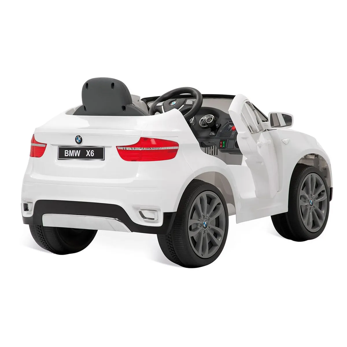 BMW X6 Branca 6V Infantil – Carro Elétrico com Música e LED - Imagem 2