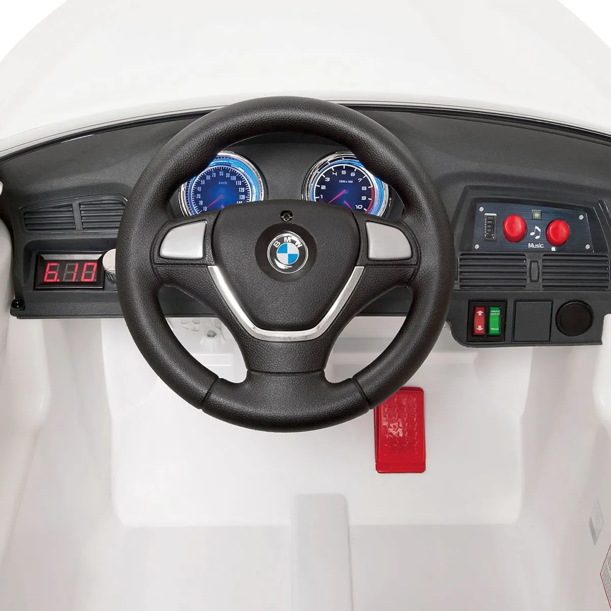 BMW X6 Branca 6V Infantil – Carro Elétrico com Música e LED - Imagem 3