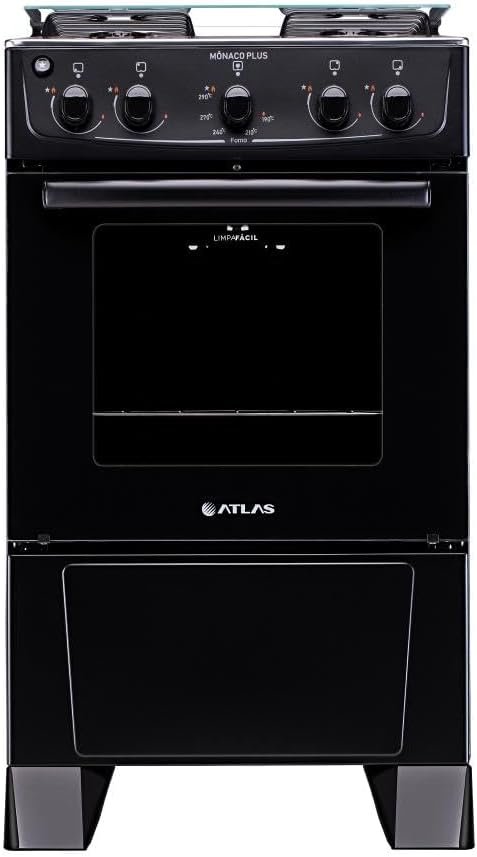 Fogão 4 Bocas Atlas Mônaco Plus Preto com Acendimento Automático e Mesa Inox - Imagem 6