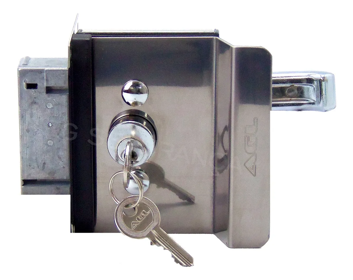 Fechadura Elétrica Porta De Vidro AGL Cromada Inox PV200F1E - Imagem 2